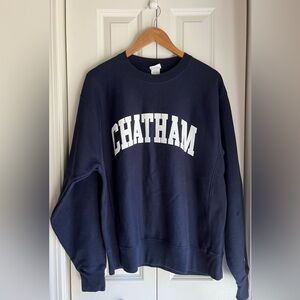 Chatham: Champion, Navy Blue Crewneck Sweatshirt, Size Large